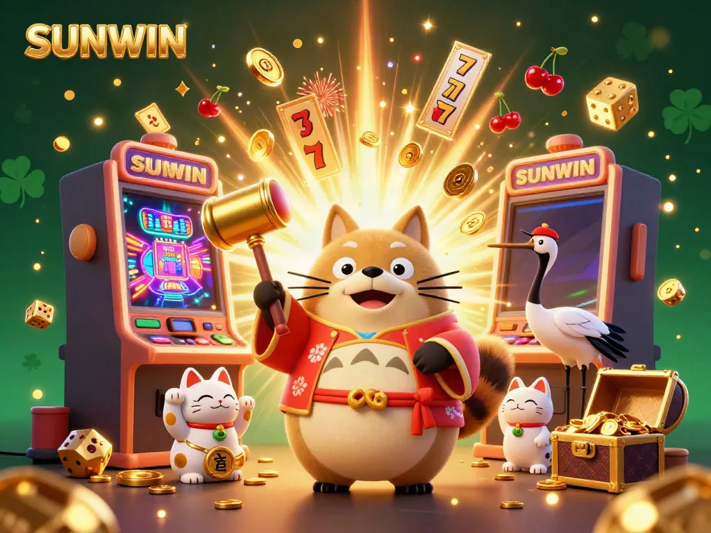 Play exciting casino games at SUNWIN with cheerful characters, golden jackpots, and vibrant energy.
