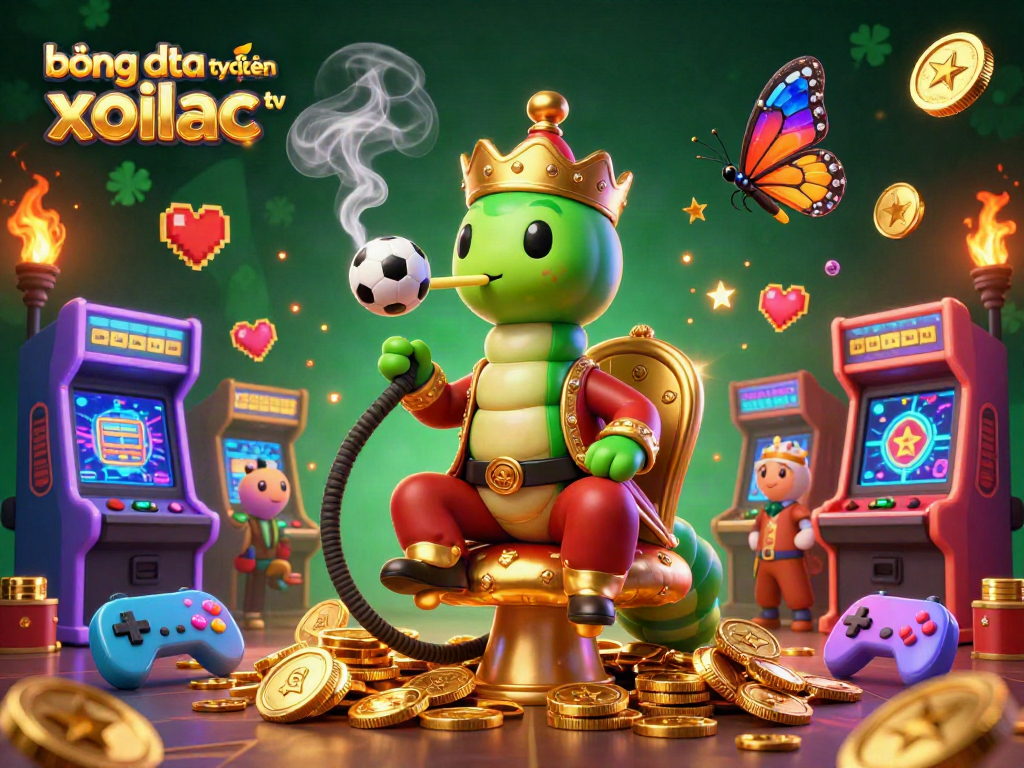 Experience the excitement of bóng đá trực tuyến xoilac tv with colorful 3D illustrations of sports gaming elements.
