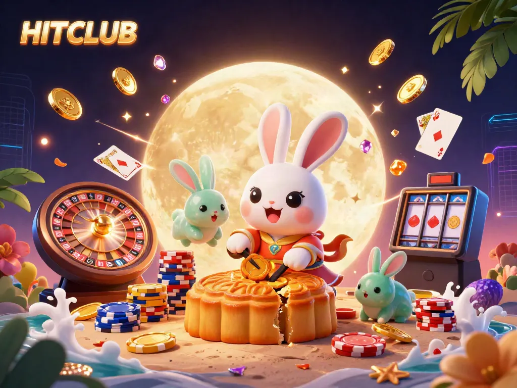 Engage with HITCLUB's thrilling casino adventure featuring playful characters and vibrant game elements.