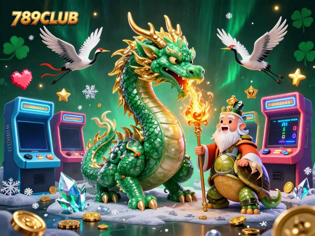 Play exciting games at 789CLUB featuring mythical creatures and vibrant arcade elements.